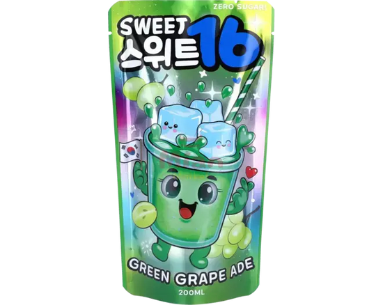 SWEET16 Green Grape Ade Zero Sugar 200ml