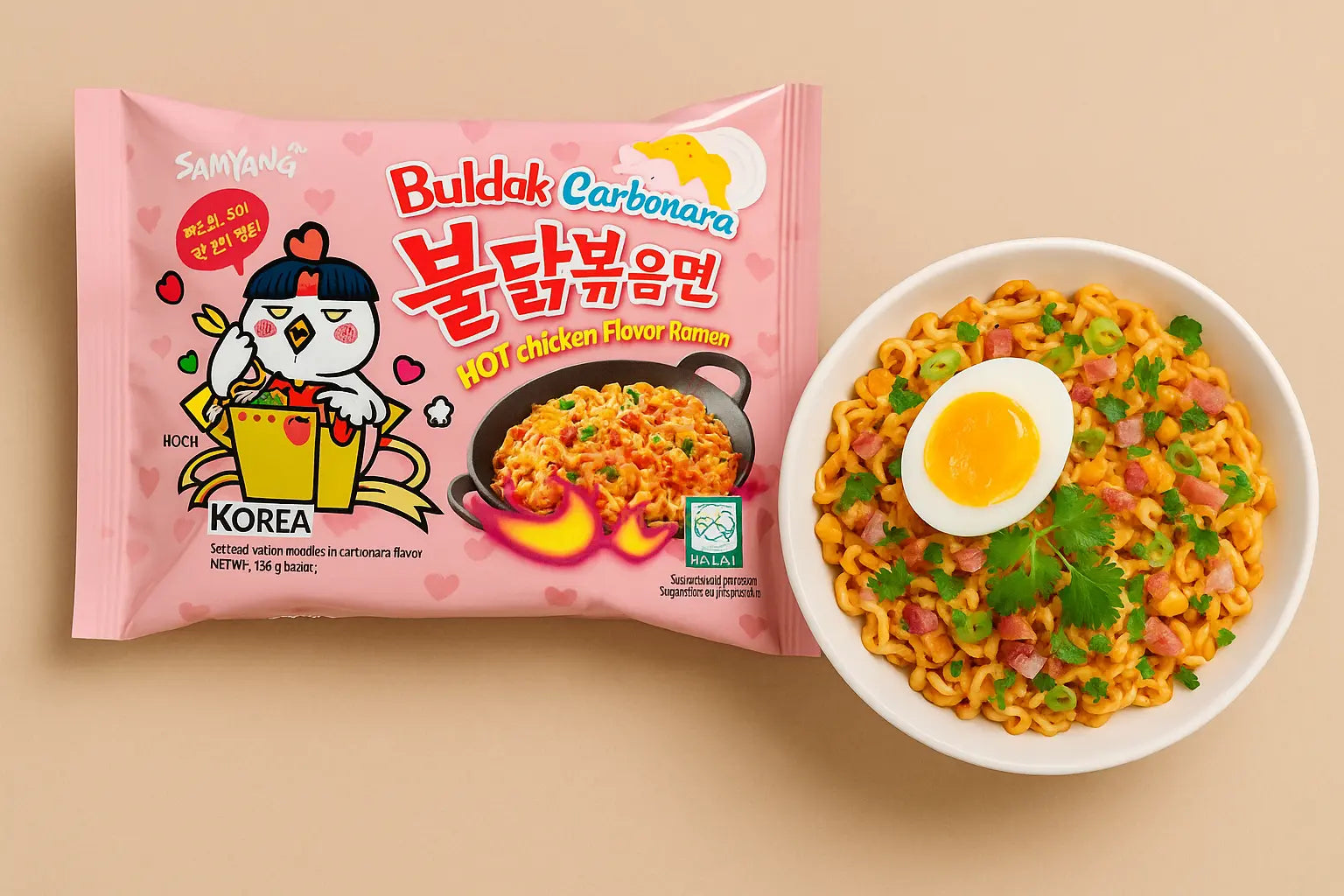 SAMYANG Instantnudeln Buldak Carbonara Hot Chicken Flavor Ramen 130g - Mian Market