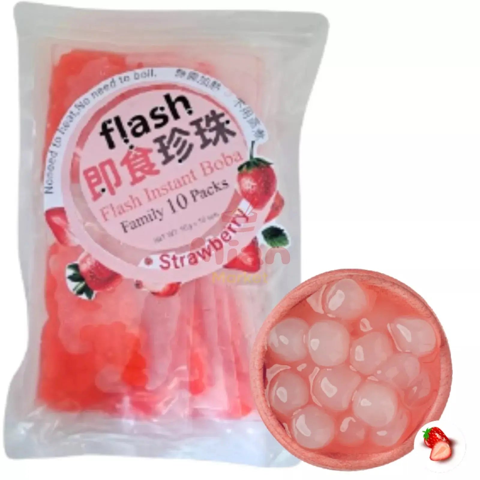 FLASH Instant Strawberry Boba 250g - Mian Market
