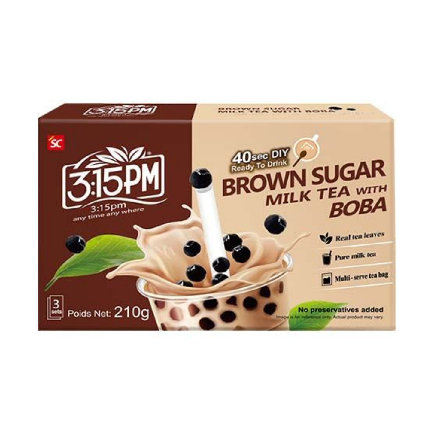 3:15 PM Bubble Milk Tea Brauner Zucker 210g
