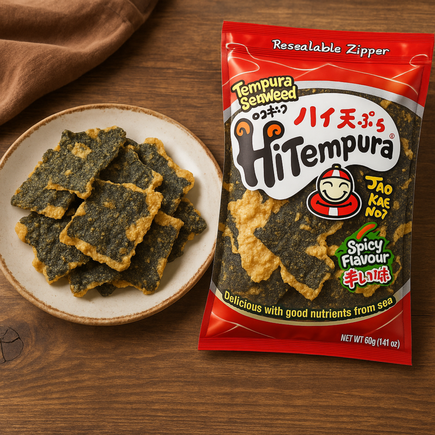 Hi Tempura Seaweed Snack Spicy 40g