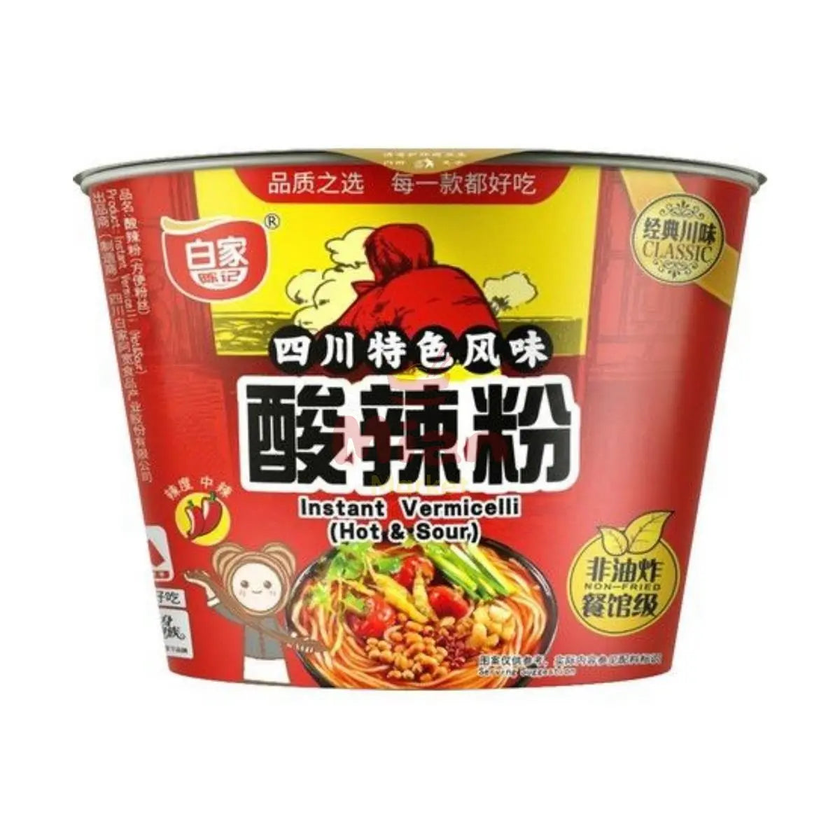 BAIJIA Instantnudeln Vermicelli Hot&Sour Bowl 105g