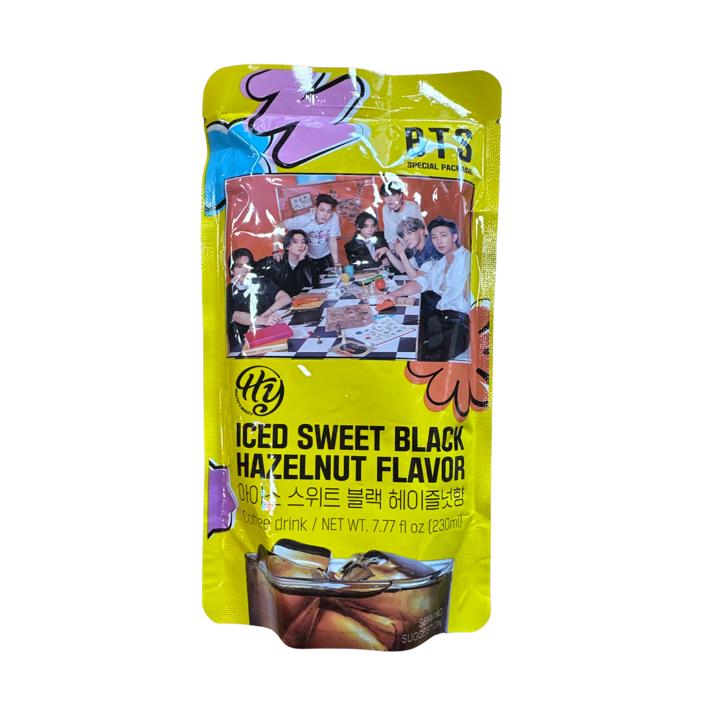 HY BTS Iced Sweet Black Hazelnut Flavour Coffe Drink 230ml