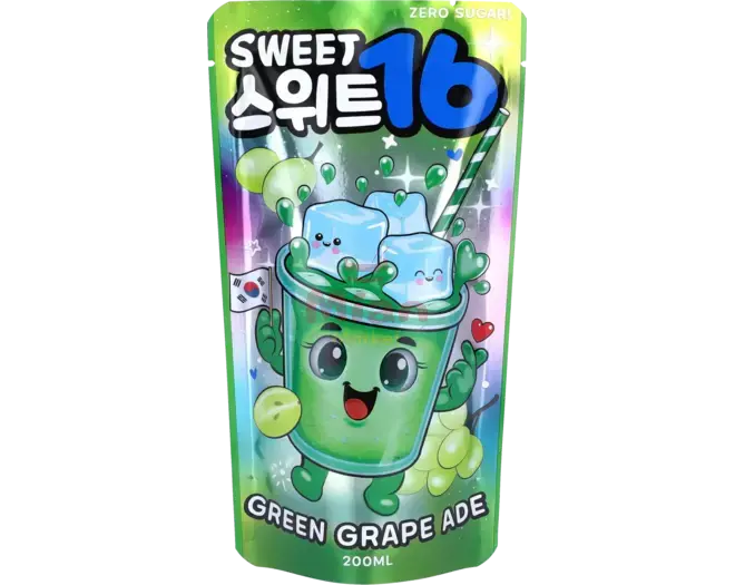 SWEET16 Green Grape Ade Zero Sugar 200ml - Mian Market