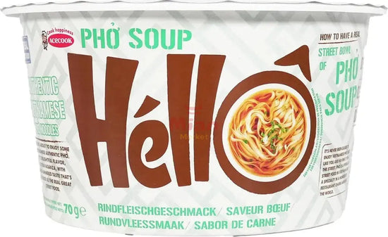 ACECOOK Instantreisnudeln Hello Pho Rindfleisch Cup 70g