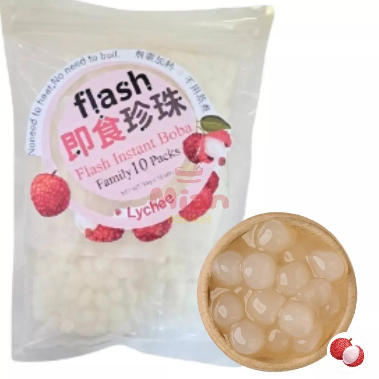 FLASH Instant Lychee Tapioca Boba 250g - Mian Market