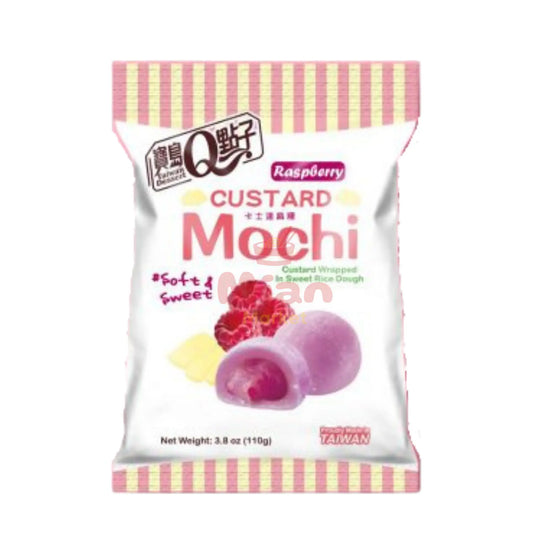 Q-BRAND Custard Mochi Raspberry Flavor 110g