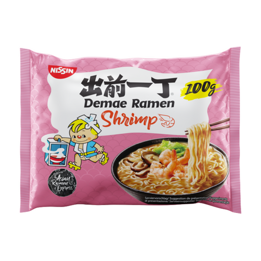 NISSIN Instantnudeln Demae Ramen Shrimp 100g