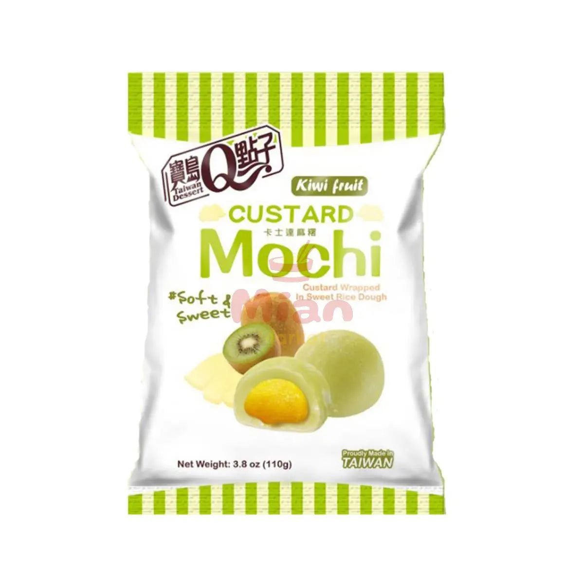 Q-BRAND Custard Mochi Kiwi Flavor 110g