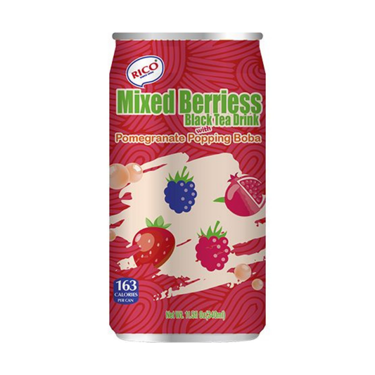 RICO Schwarztee Getränk mit Beeren & Boba 340ml