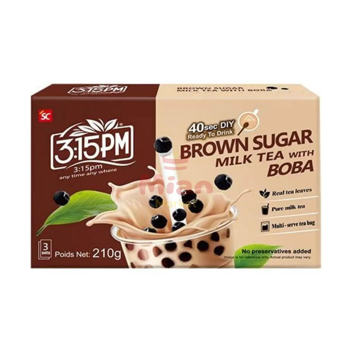 3:15PM Bubble Milk Tea Brauner Zucker Kit 210g